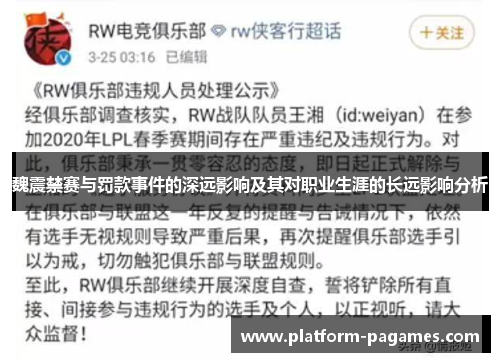 魏震禁赛与罚款事件的深远影响及其对职业生涯的长远影响分析